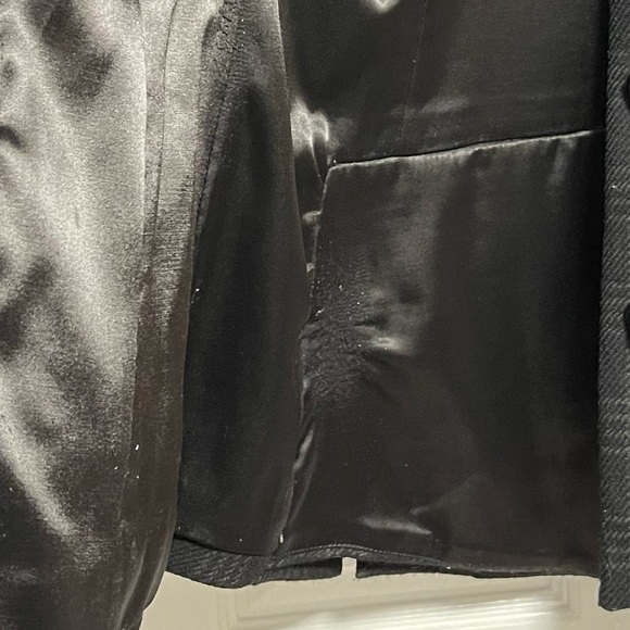 𝅺[MACKAGE] Quinn Wool Plaid Bell Sleeve Pea Coat Jacket Black/Grey - Picture 10 of 16